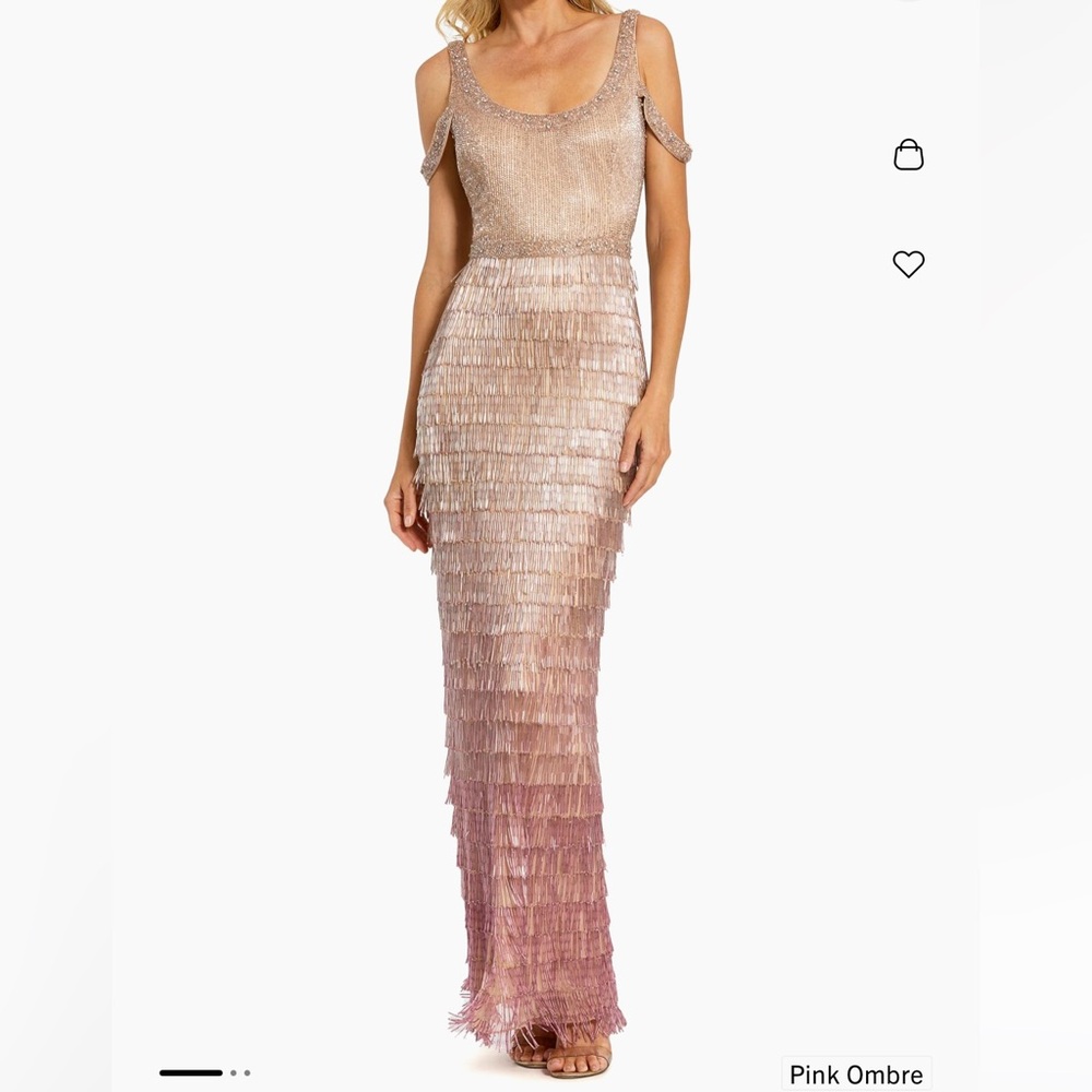 Mac Duggal Ombré Pink fully beaded size 6 Gown- worn once